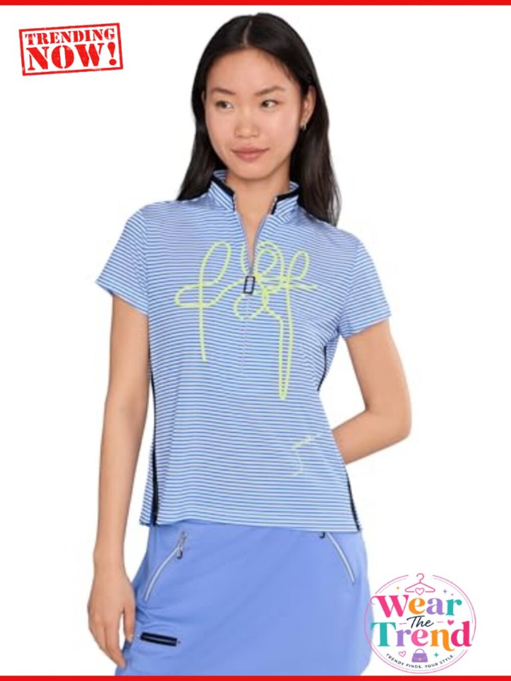 Womens Short Sleeve Zip Neckline Athletic T-Shirt